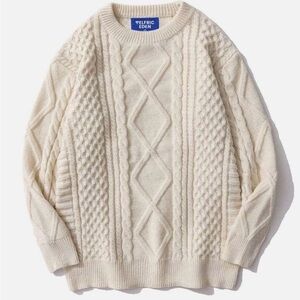 Aelfric Eden Cream Crew Neck Cable Knit Sweater size small ..St. Patrick’s  Day